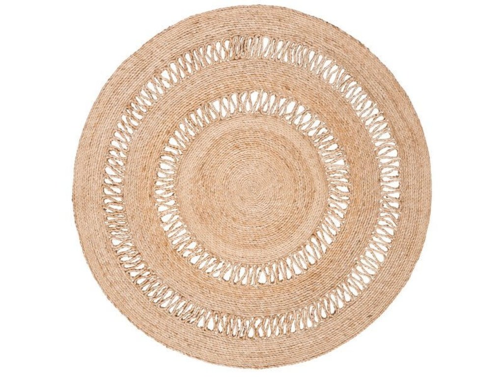 Χαλί Γιούτα Στρογγυλό Βαμβακερό Lace Γαρύφαλλο | Γαρύφαλλο - Λευκά Είδη